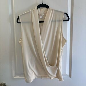 Banana Republic cream colored wrap effect  v-neck NWT size L